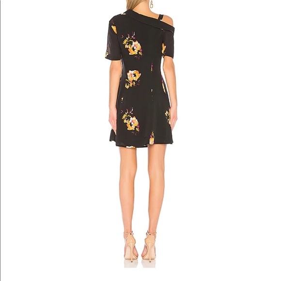 A.L.C | Lucia Mini Dress Floral Black & Saffron 4 - Picture 2 of 13